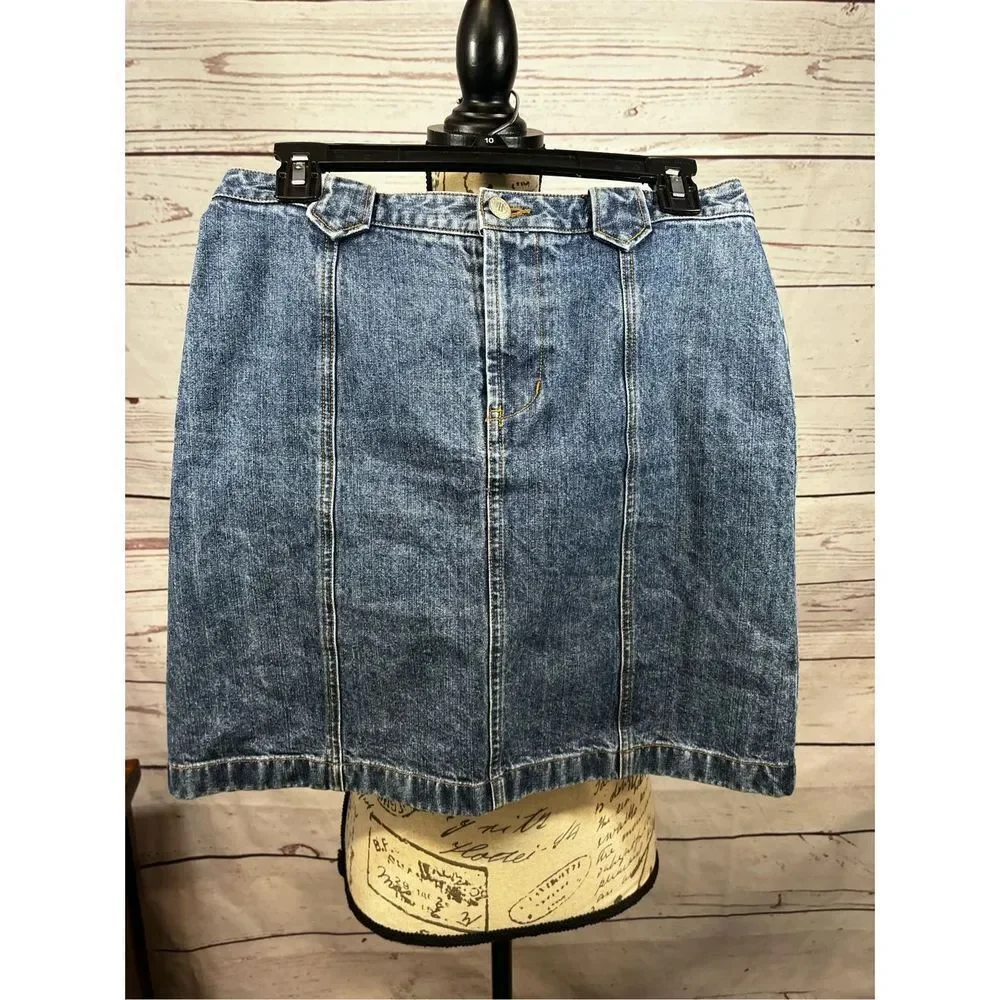 GH Bass Co Womens Blue Denim Mini Skirt Size‎ 2 100% Cotton